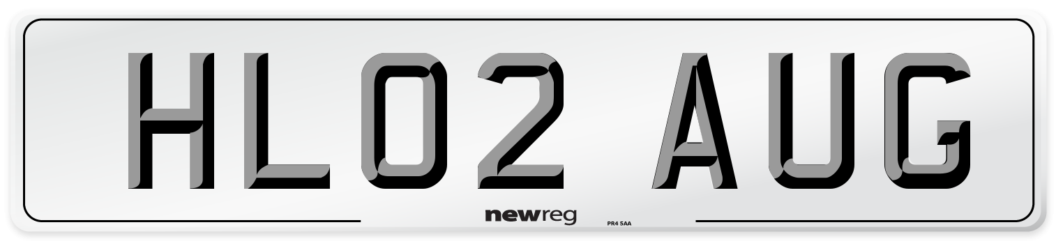 HL02 AUG Number Plate from New Reg